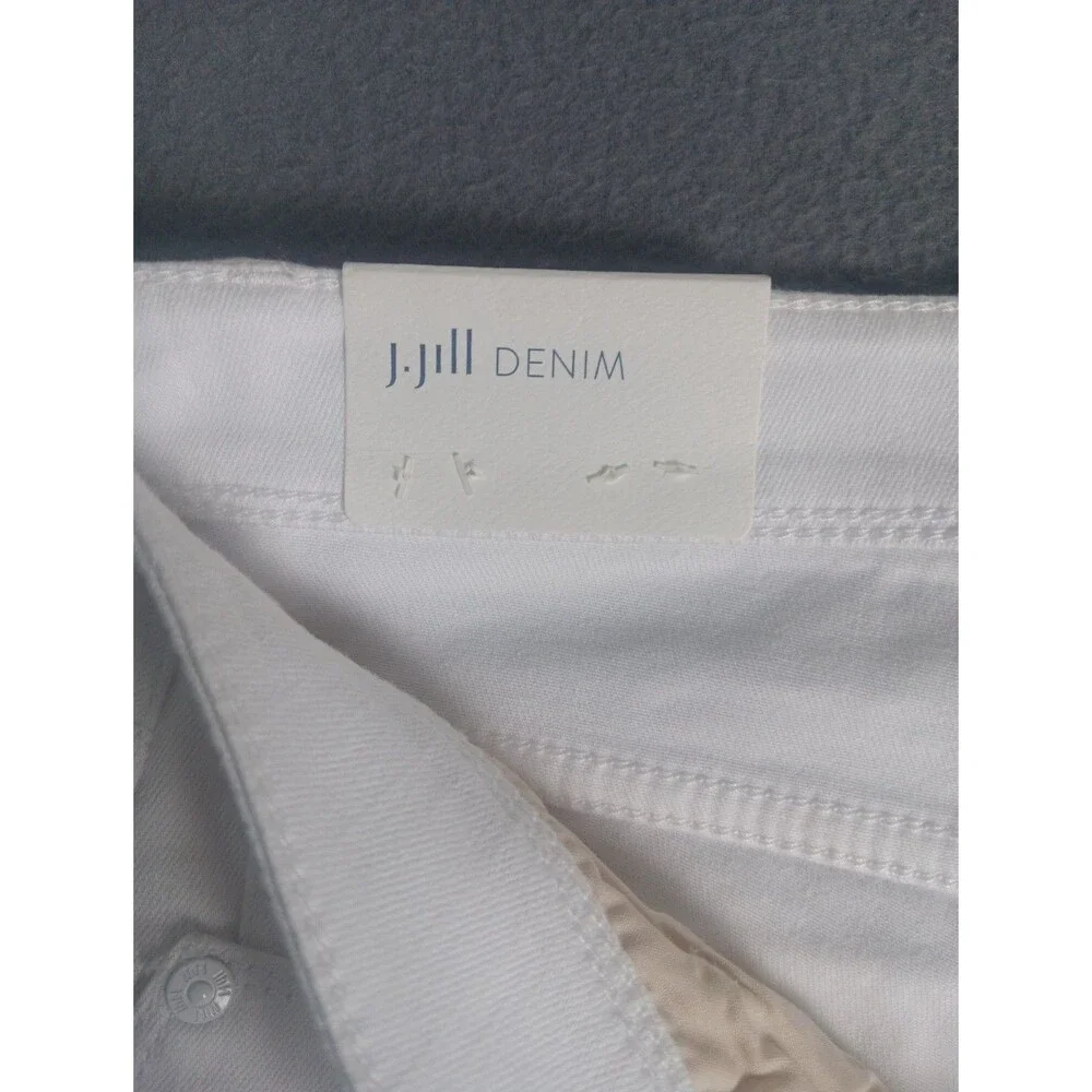 J.Jill womens Slim Ankle jeans petite 10P stretch solid white authentic fit